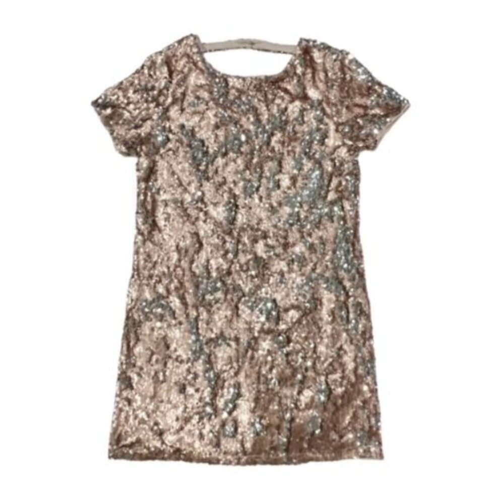 Shein Multicolor‎ Sequins Sexy Mini Bodycon Dress Short Sleeves New Size Small